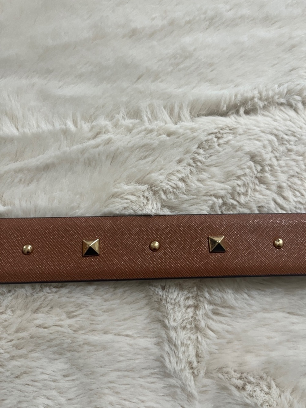 Michael Kors Brown Leather MK Circle Logo Belt with Gold Buckle - Picture 3 of 5